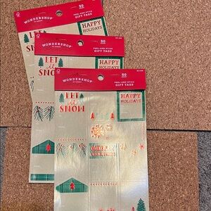 Wondershop Festive Gift Tags - Red and Green